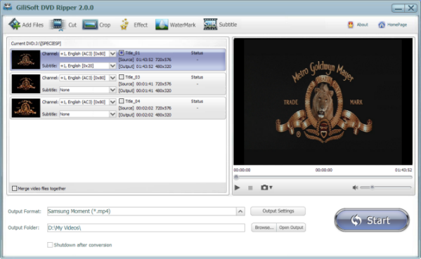 GiliSoft DVD Ripper 3.3.0 - Tách và chuyển đổi DVD