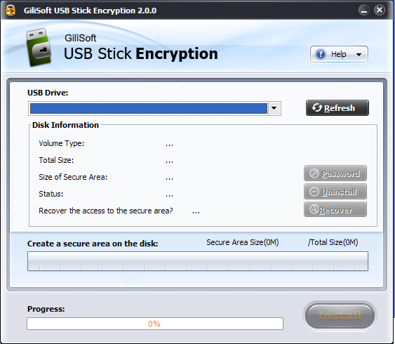 Screenshot of GiliSoft USB Stick Encryption