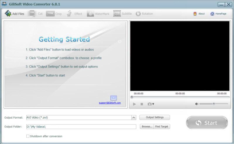 Screenshot of GiliSoft Video Converter