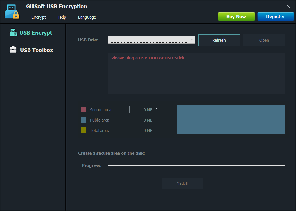 GiliSoft USB Encryption 6.0.8 screenshot