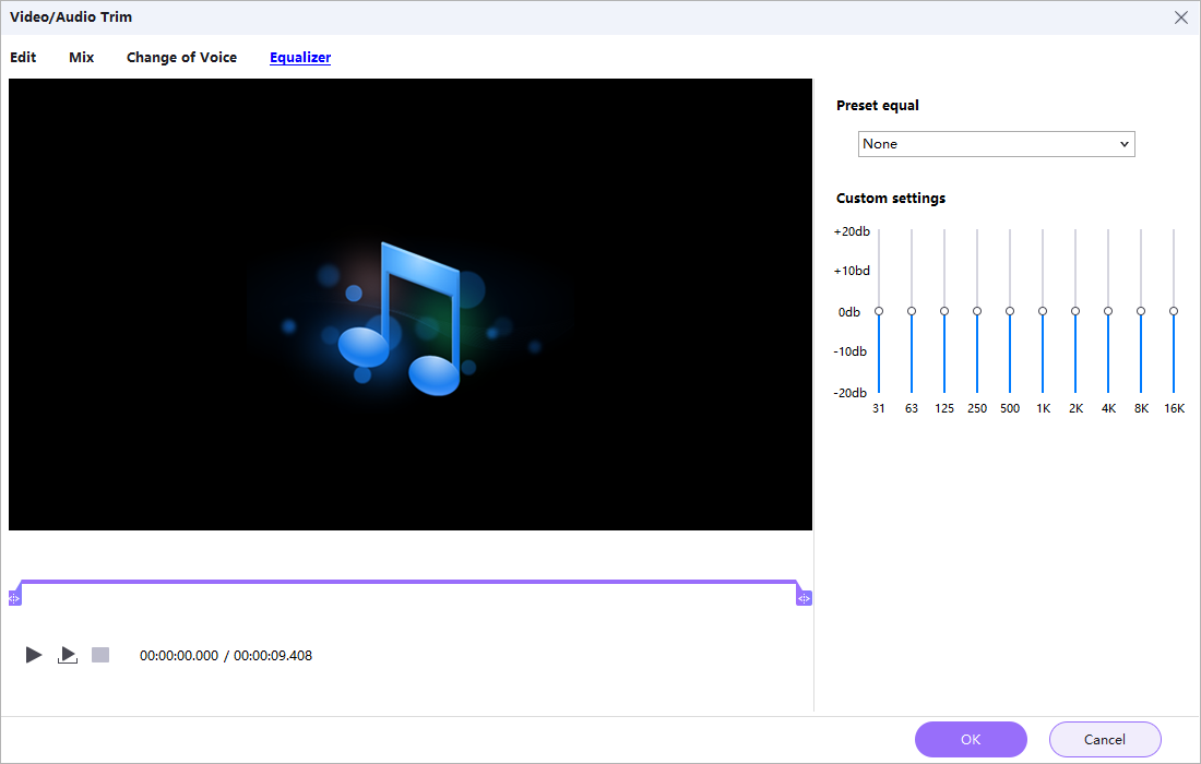 Audio equalizer controls