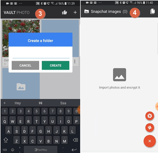 Create a private photo folder in Calculator Lock for Android