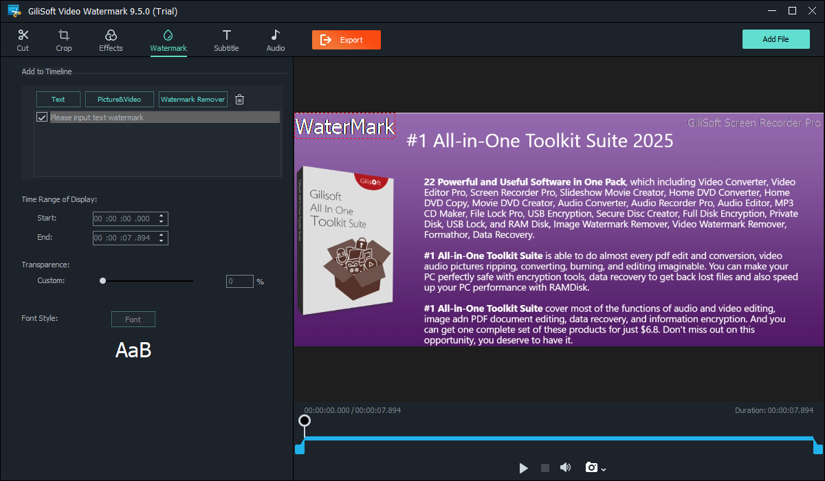 ClipMark add watermark interface