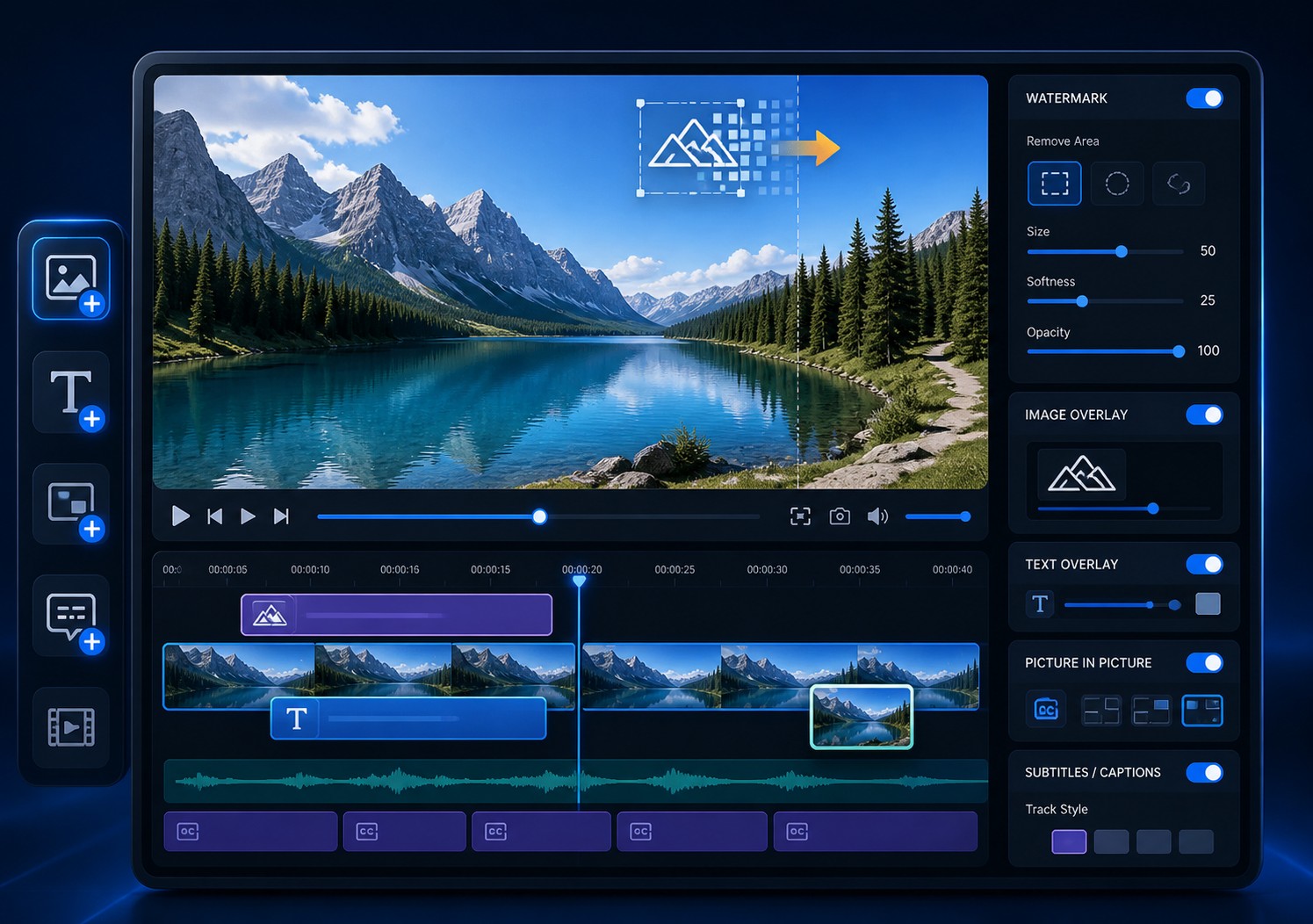 Text watermark and video publishing workflow in GiliSoft ClipMark