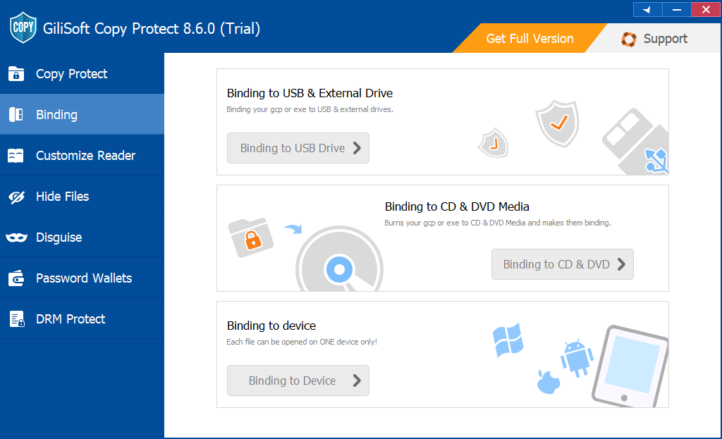Bind Copy Protect output to a computer USB drive or disc