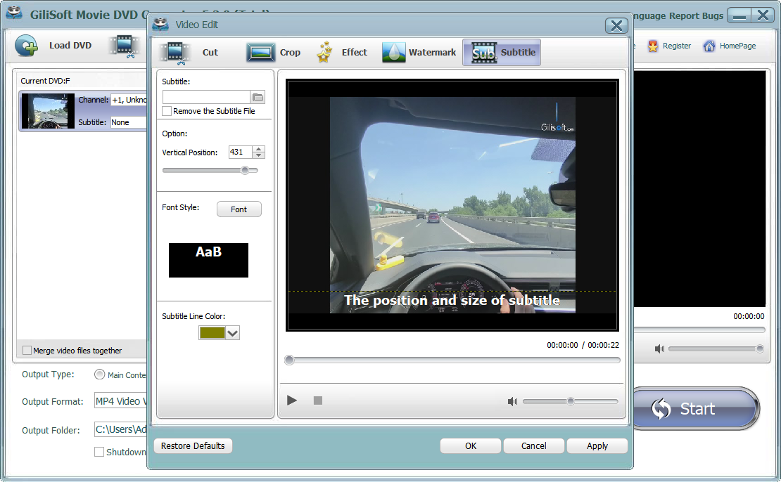 Add subtitles to converted DVD video