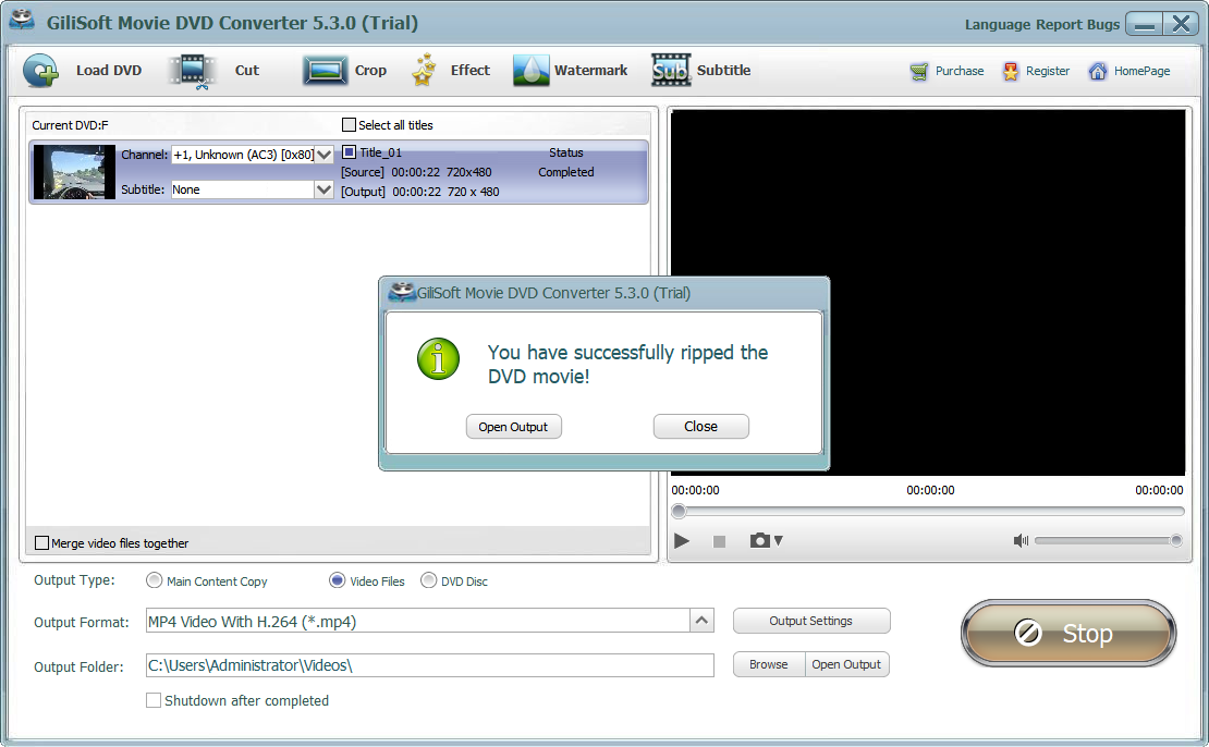 Completed DVD conversion task