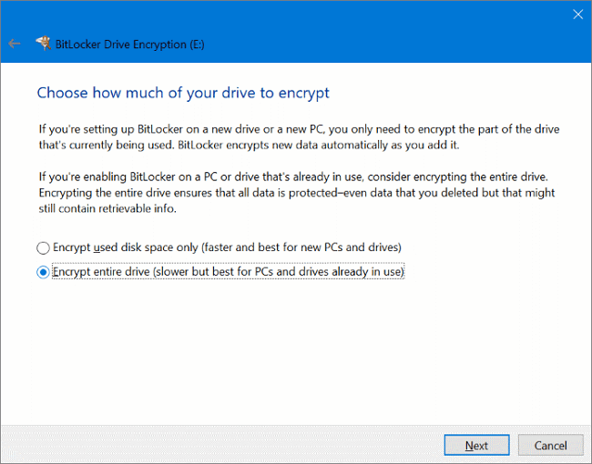 encrypt entire drive