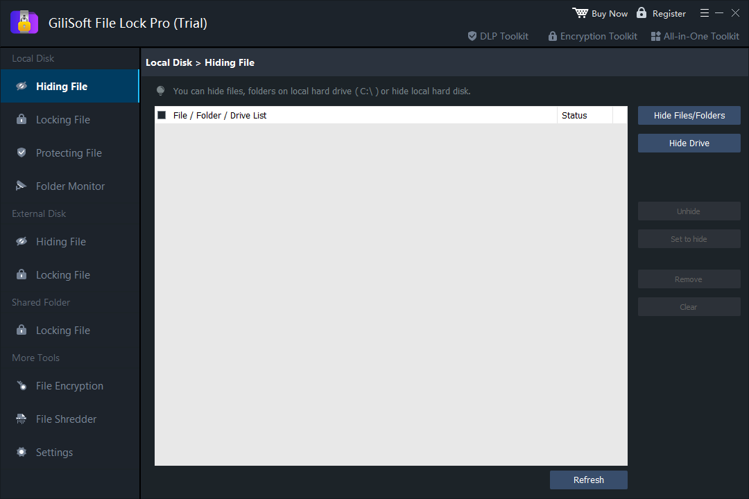 File Lock Pro Hiding File workspace