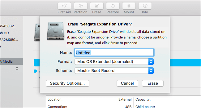 format hard drive on mac