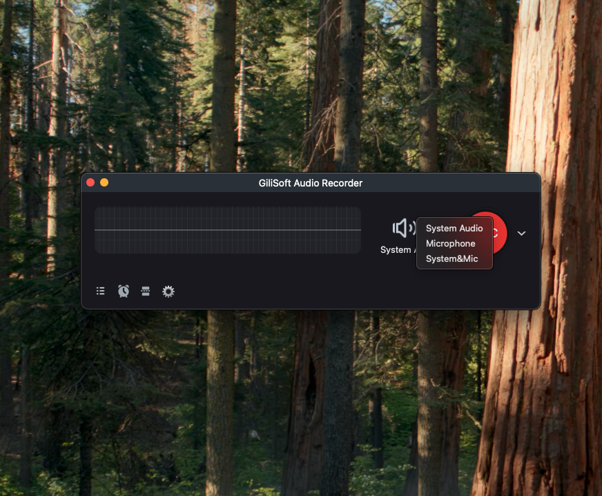 Choose audio input sources in GiliSoft Audio Recorder for Mac