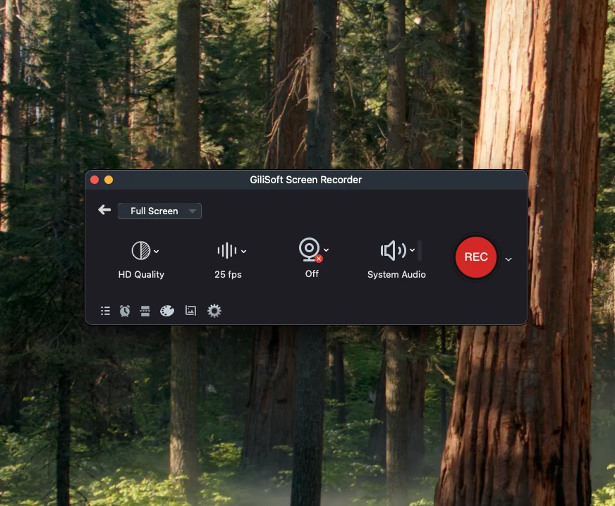 Choose full screen or a selected recording area on Mac