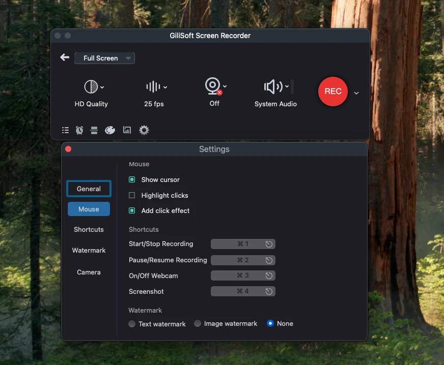 Mouse cursor and click effects for Mac screen recording