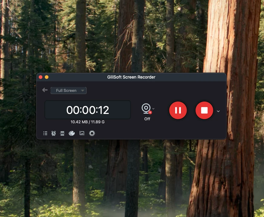 Mac screen recording controls while capture is active
