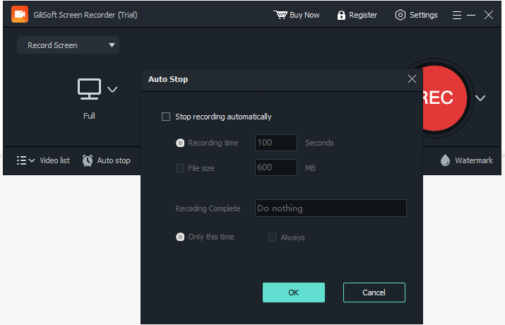 Automatically stop a screen recording
