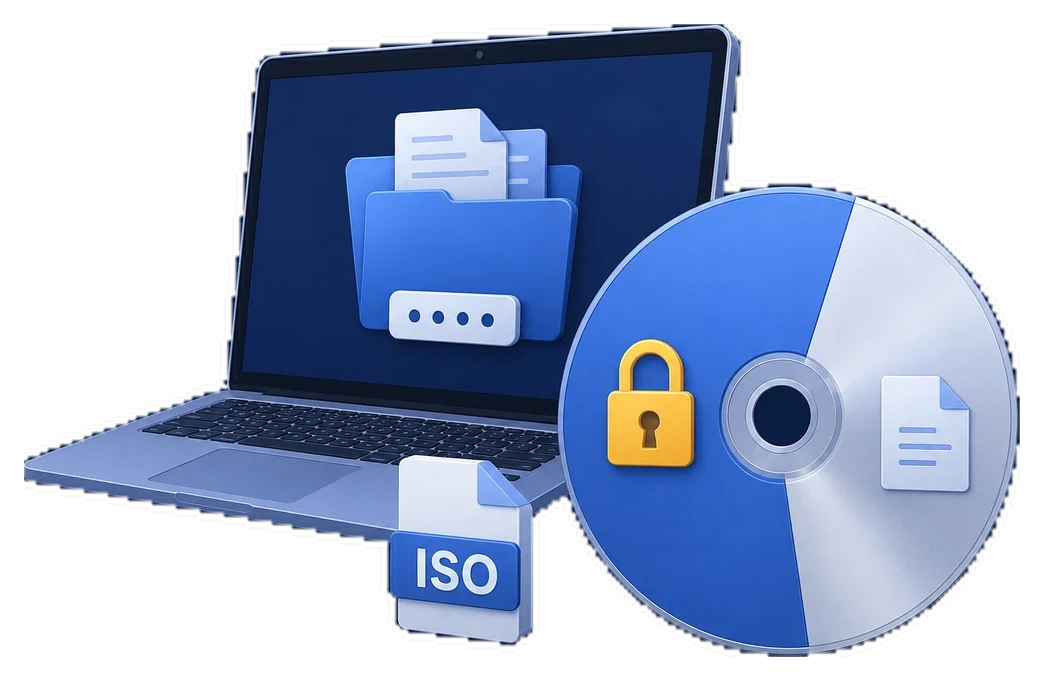 Encrypted CD, DVD, and ISO creation workflow