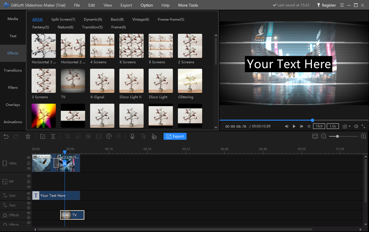 Apply visual effects and overlays