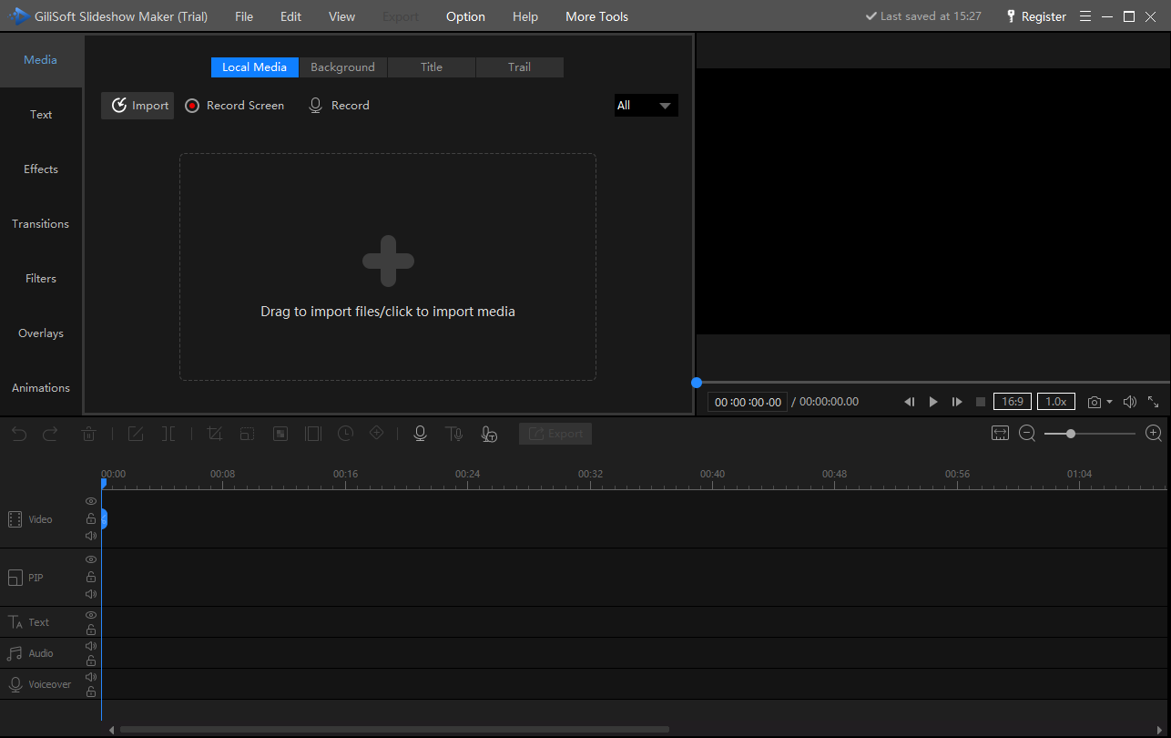 Import photos and clips into GiliSoft Slideshow Maker