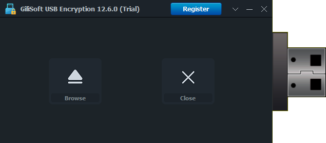 Browse and close an opened USB secure area