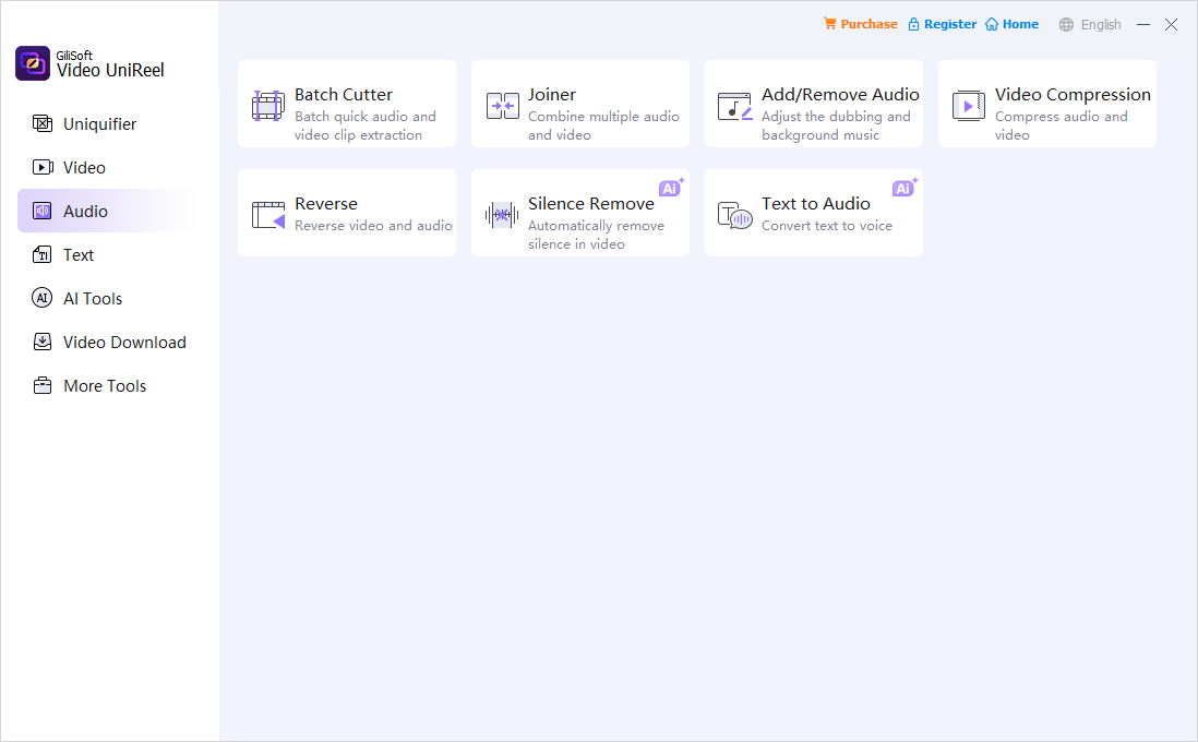 Video UniReel audio tools