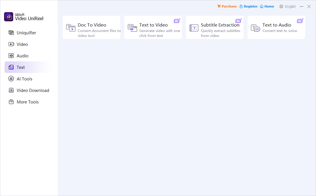 Video UniReel text and subtitle tools
