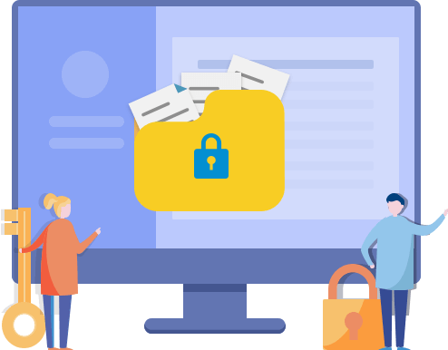Illustration of a password protected folder on Windows 11