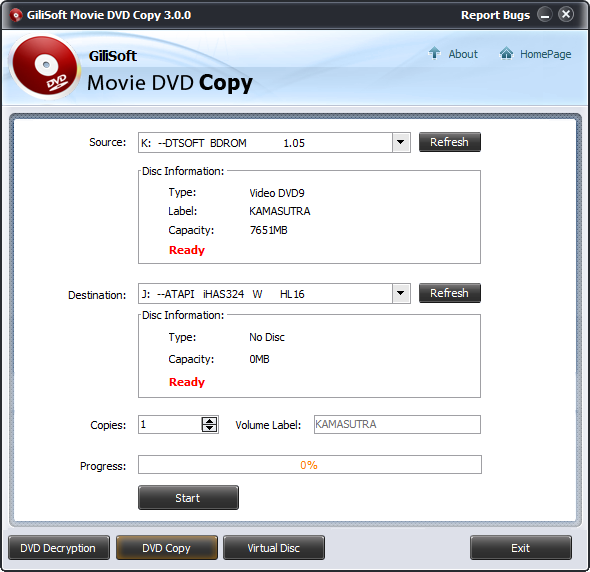 GiliSoft Movie DVD Copy screenshot