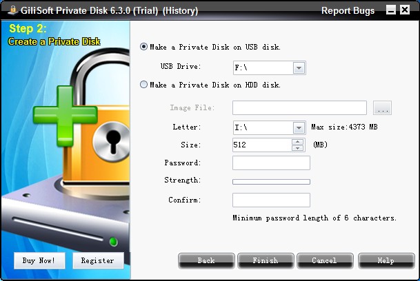 Windows 8 GiliSoft Private Disk full