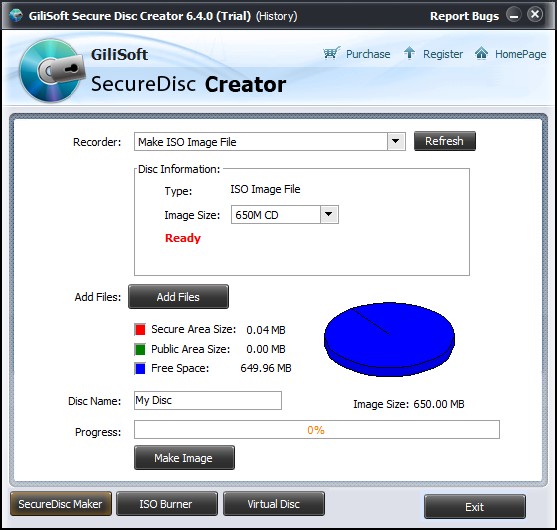 Secure Disc Creator screenshot